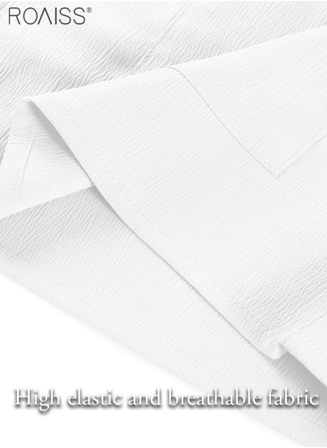roaiss - Mens Button Up Shirts Long Sleeve Linen Beach Casual Cotton Summer Lightweight Tops - Image 1