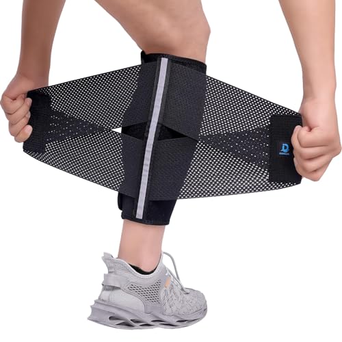 iDonua Calf Brace Compression Sleeve for Torn Calf Muscle fit Men & Women, Innovative 2 Layer Elastic Bandage for Legs adds Extra Pressure for Strain, Swelling, Cramps, Varicose Vein -L/XL - Image 1