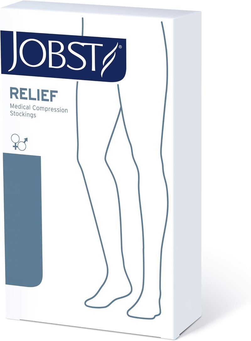 JOBST Relief Knee High Graduated Compression Socks, 15-20 mmHg - Comfortable Unisex Design - Closed Toe, Beige, Large Full Calf - Image 4
