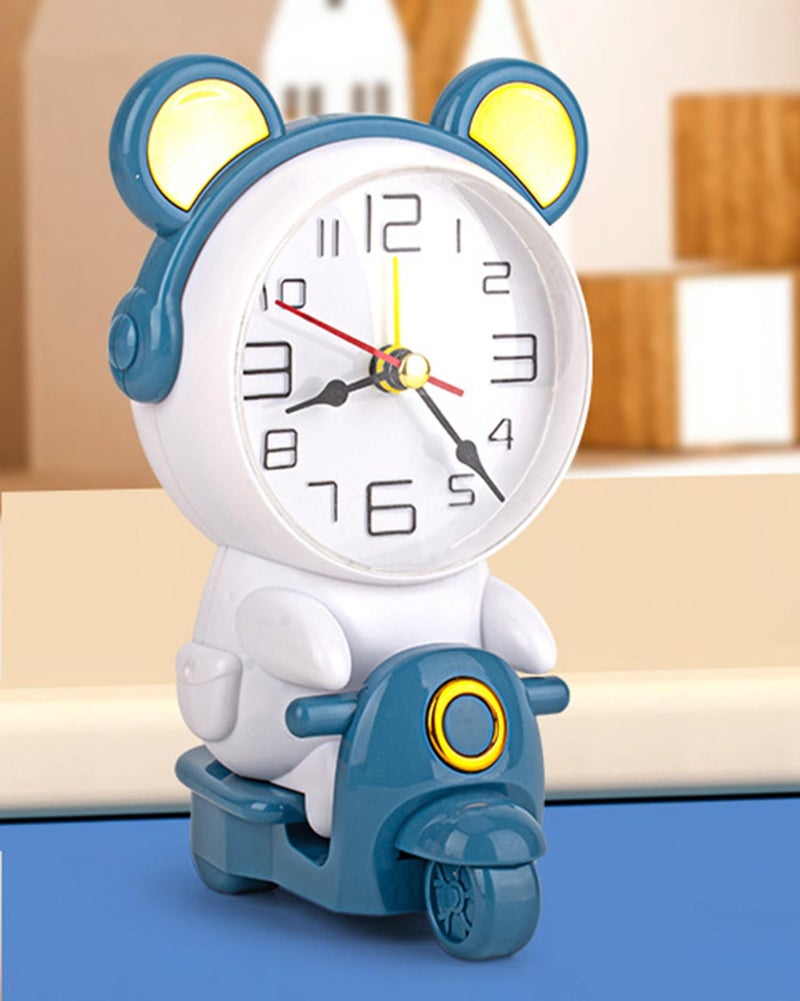 Spiaty Plastic Bear Analog Motorcycle Desk Alarm Clock, Blue - Image 3