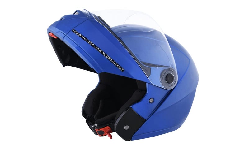 STUDDS Ninja Elite SUPER Flip Up Full Face Helmet (Flame Blue, XL) - Image 1