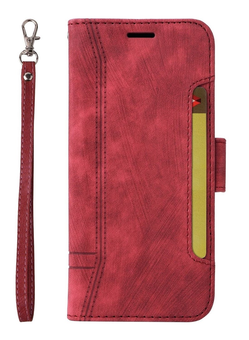 Suteni Flip Cover Card Slots Leather Phone Case for Samsung - Image 1