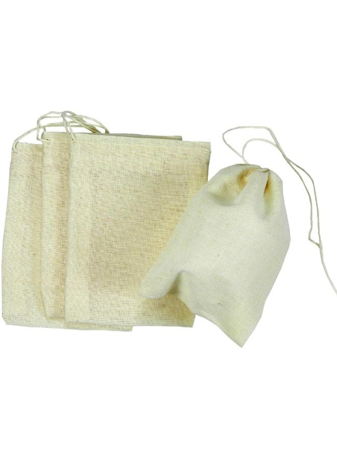Regency Wraps 100% Cotton Drawstring Bag, Pouches for Enclosing Bulk Spices, Tea, Potpourri, and Jewelry, 100% Cotton Mini Bags, 3" x 4", Pack of 4, Natural - Image 1