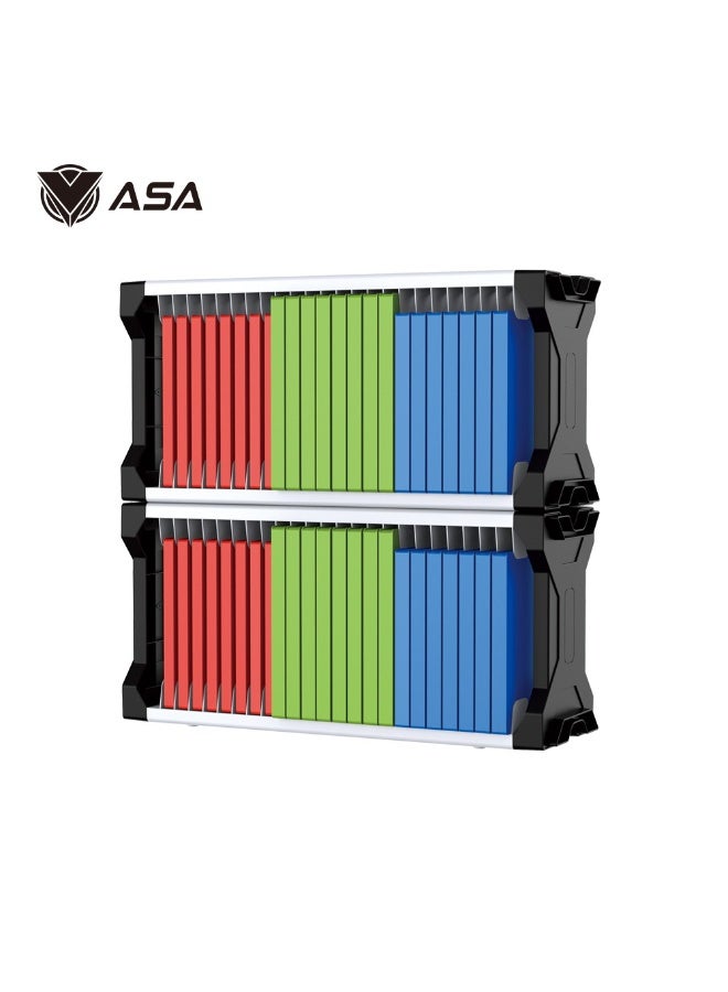 أيه أس أيه حامل تخزين ألعاب الفيديو العالمي من ASA – برج معياري قابل للتوسعة لأجهزة PS5 وPS4 وXbox Series X/S وXbox One وNintendo Switch – يسع أكثر من 24 قرص ألعاب مع خطافات لوحدات التحكم وسماعات الرأس - Image 4