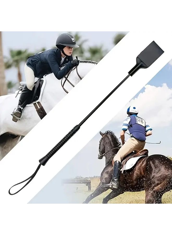 سوط الفروسية الأسود الاصطناعي المرن والمتين لجميع الفرسان - Image 2