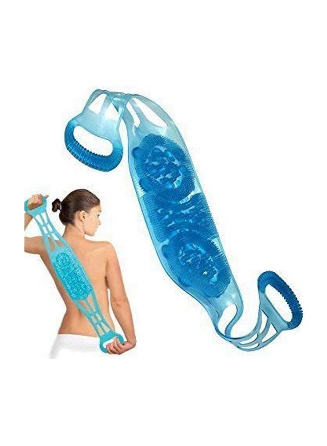 FAGVA Full Body Silicon Massage Brush Wash Foot Dual Sided Back Scrubber Silica Gel Sole Cleaner Shower Bath Belt Women & Men (pack Of 1) (MultiColor) - Image 1