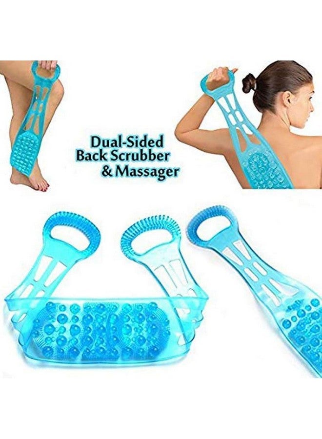 FAGVA Full Body Silicon Massage Brush Wash Foot Dual Sided Back Scrubber Silica Gel Sole Cleaner Shower Bath Belt Women & Men (pack Of 1) (MultiColor) - Image 2