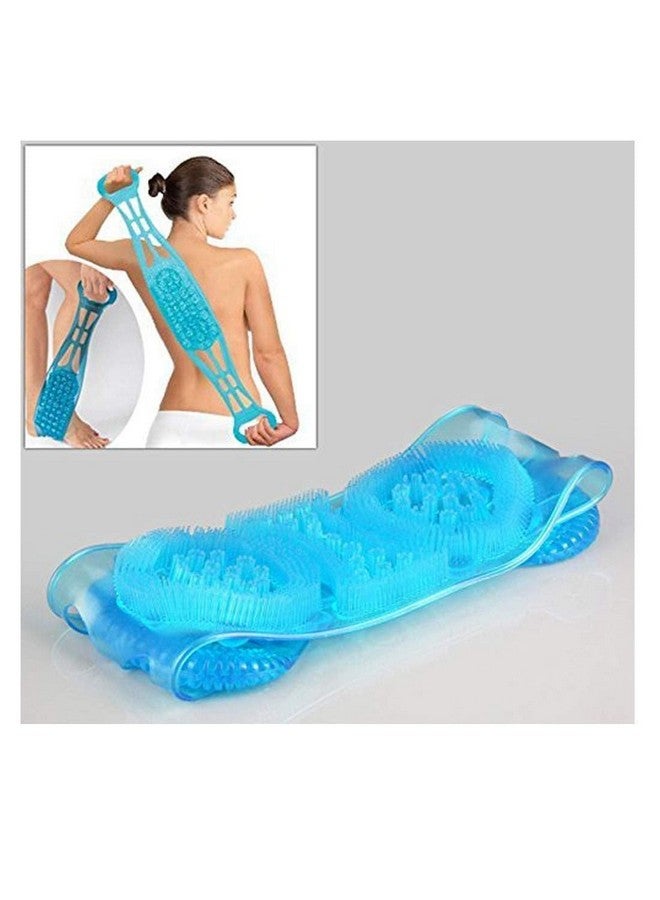 FAGVA Full Body Silicon Massage Brush Wash Foot Dual Sided Back Scrubber Silica Gel Sole Cleaner Shower Bath Belt Women & Men (pack Of 1) (MultiColor) - Image 3
