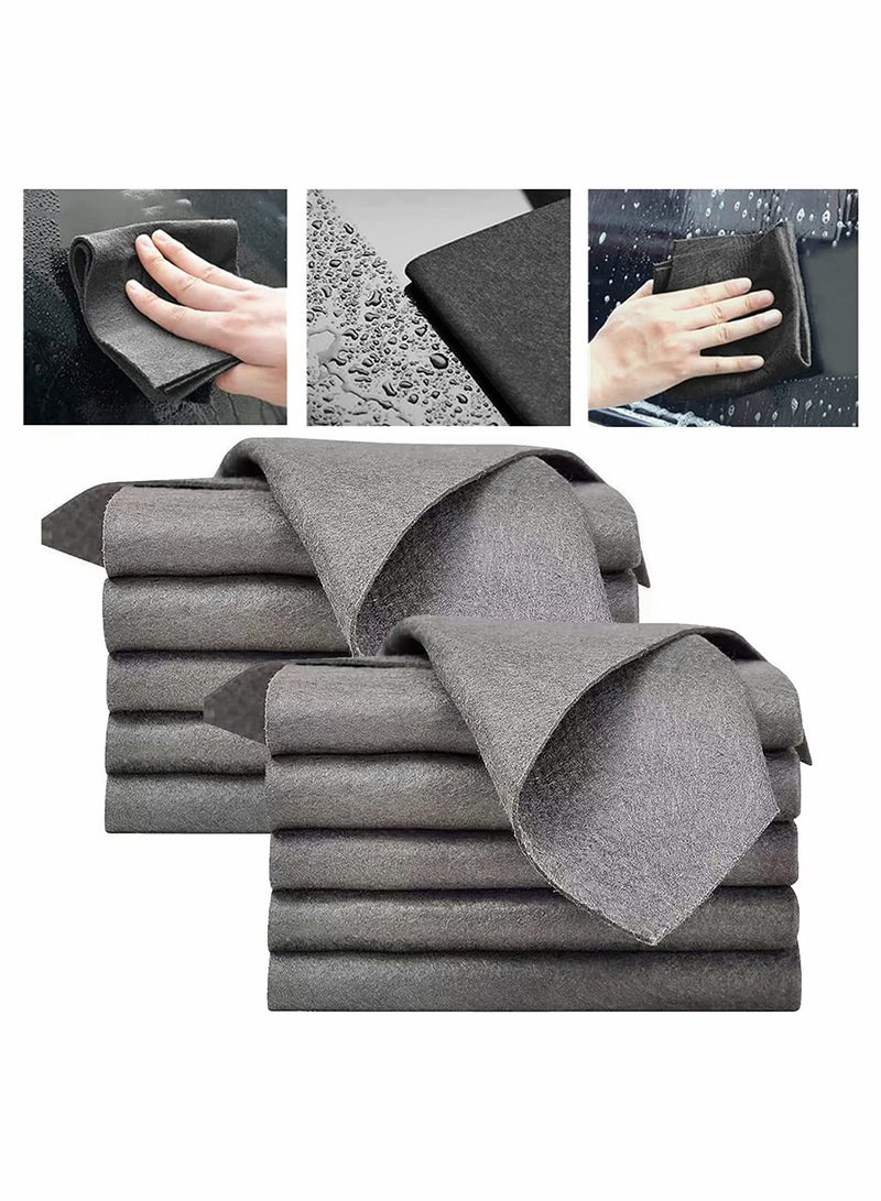 10Pcs Magic Cleaning Cloth Thickened Microfibre Cleaning Cloths Streak Free All Purpose Microfiber Towels Reusable Microfiber Cleaning Rag for Kitchen Bathroom Car Glass - Image 1