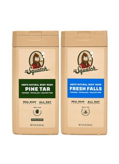 Dr. Squatch Dr Squatch NEW Natural Body Wash for Men  Exfoliating and NonExfoliating  Pine Tar  Fresh Falls 14 oz 2 Pack 