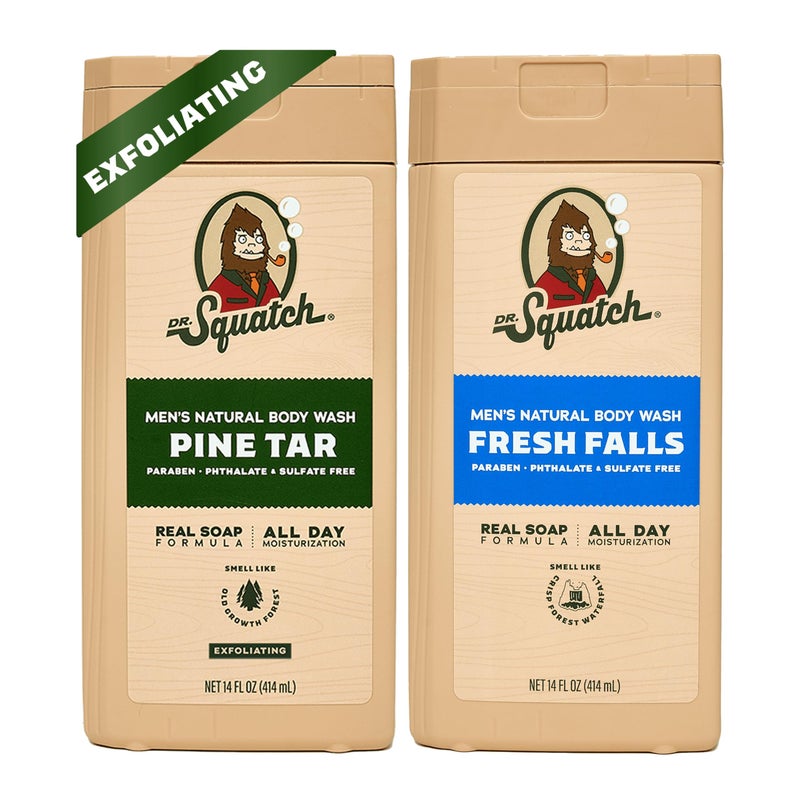 Dr. Squatch NEW Body Wash for Men with Nourishing, Natural Ingredients | No Paraben, Phthalate, Sulfate | All Day Moisture | Long Lasting Scent | Pine Tar & Fresh Falls (14 oz, 2-Pack) - Image 3