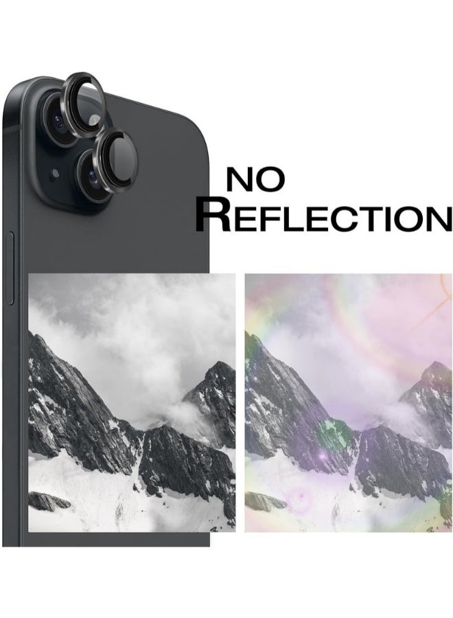واقي عدسة Xzoom لأيفون 15 / 15 Plus | زجاج سافير، إطار معدني، شفافية عالية، أسود - الموديل: XIP15BLK - Image 3