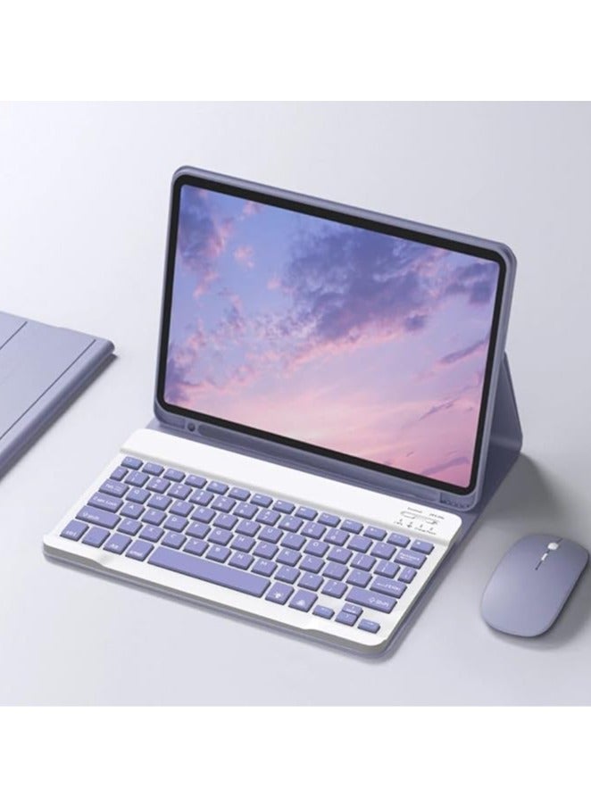 Arabic and English Keyboard Case for iPad Air 13-inch (M2) 2024, Lightweight Smart Cover with Detachable Keyboard  Bluetooth Mice  Pencil Holder