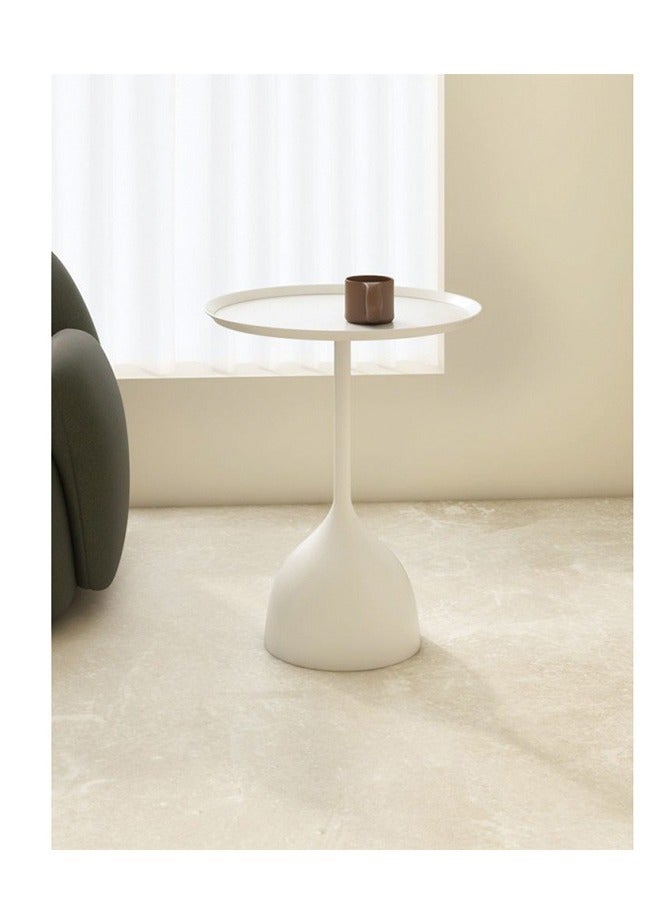 Miya Round Coffee Table Nightstand Sofa Table Furniture Made Of Metal White 40x40x60cm - Image 1