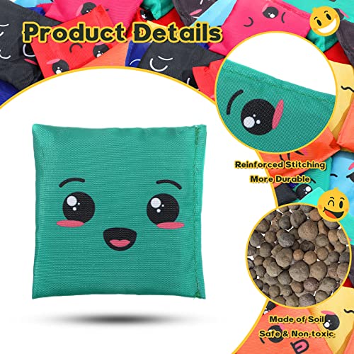 Sotiff 20 Pcs Small Bean Bags for Tossing Educational Cornhole Bags Bulk Mini Educational Learn Colors Toss Toy Cornhole Game Throwing Sack for Outdoor Indoor Hand Toss Sports Activities(Expression) - Image 5