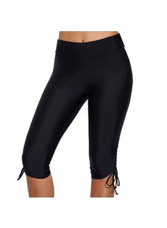 2024 New High-Waist Tight Swim Shorts Women Black
