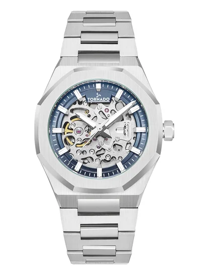تورنيدو ساعة أوتوماتيكية رجالية من الفولاذ المقاوم للصدأ -