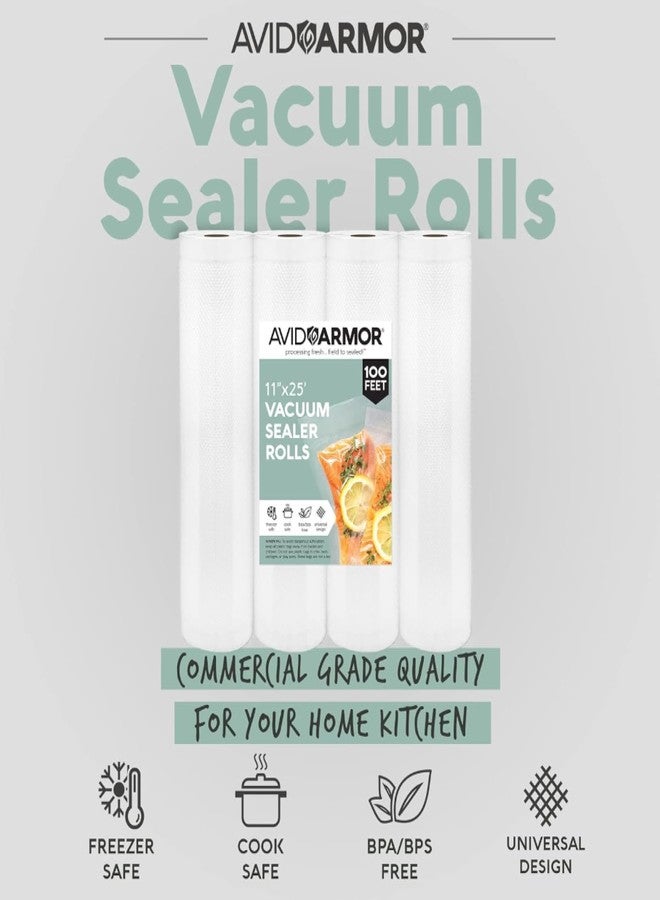 Avid Armor Vacuum Sealer Bags - 4 Pack, 11x25 Rolls | BPA-Free Vacuum Seal Bags for Food Storage, Meal Prep, Sous Vide | Heavy Duty Vacuum Sealer Bags, Fits Foodsaver & Seal a Meal - Image 2