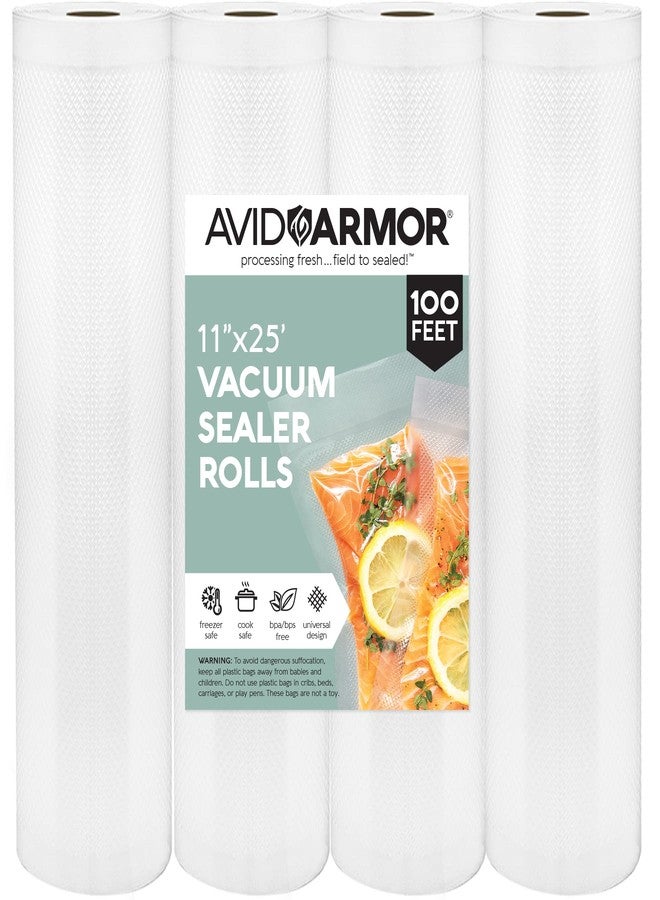 Avid Armor Vacuum Sealer Bags - 4 Pack, 11x25 Rolls | BPA-Free Vacuum Seal Bags for Food Storage, Meal Prep, Sous Vide | Heavy Duty Vacuum Sealer Bags, Fits Foodsaver & Seal a Meal - Image 1
