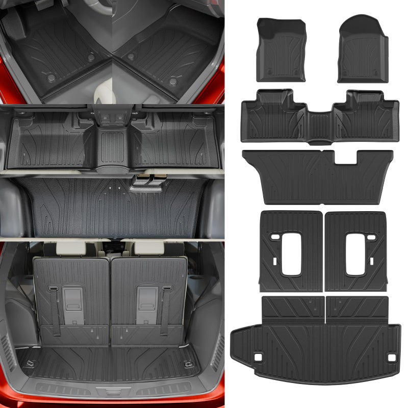 Dattumar Floor Mats Compatible with 20162024 2025 Dodge Durango 7Seater Trunk Mat Cargo Liner All Weather Back Seat Cover 2024 Durango Accessories Trunk Mat3rd Row Backrest MatsFloor Mats