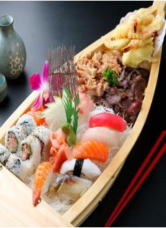 YARNOW YARNOW 6PCS Japanese Bamboo Decoration Sashimi Serving Plate Decoration Sushi Restaurant Desktop Ornament Japanese New Year Japanese Party Decor  - Image 3