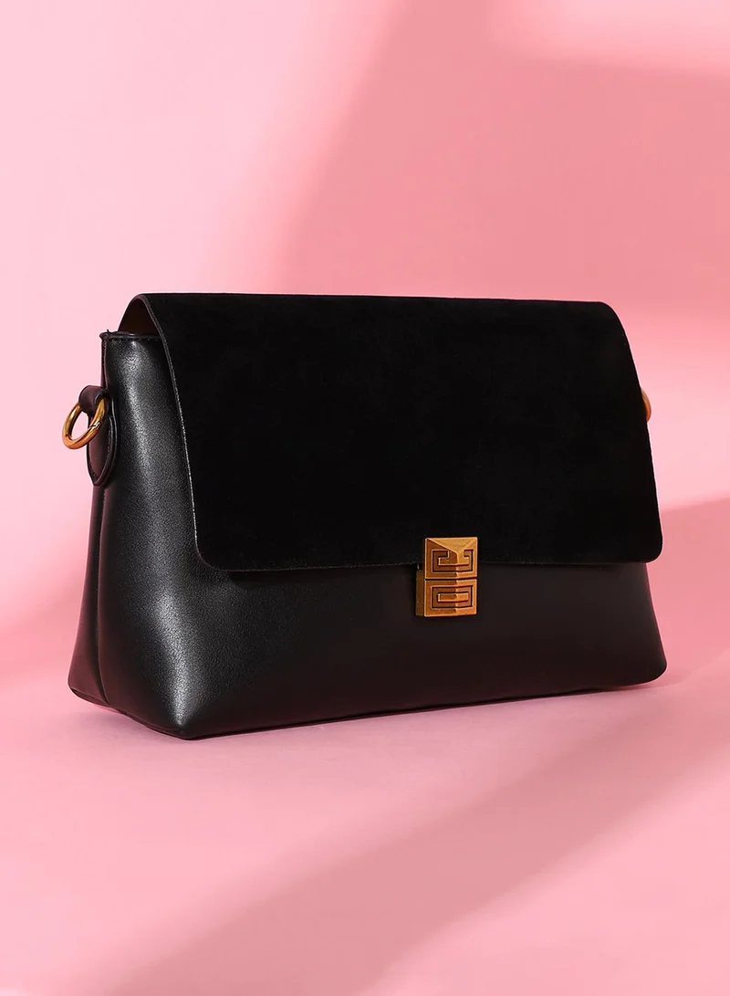 Haute Sauce Women's The Velvet Block Shoulder Bag - Midnight Black