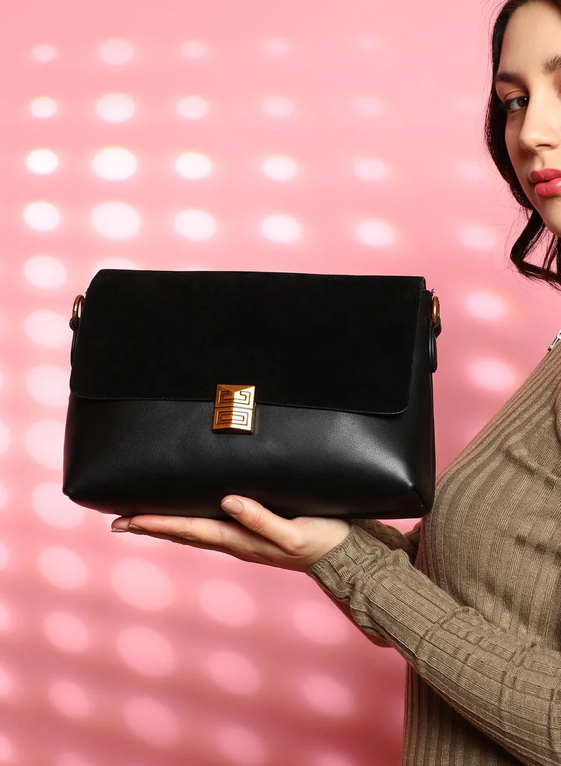 Haute Sauce Women's The Velvet Block Shoulder Bag - Midnight Black