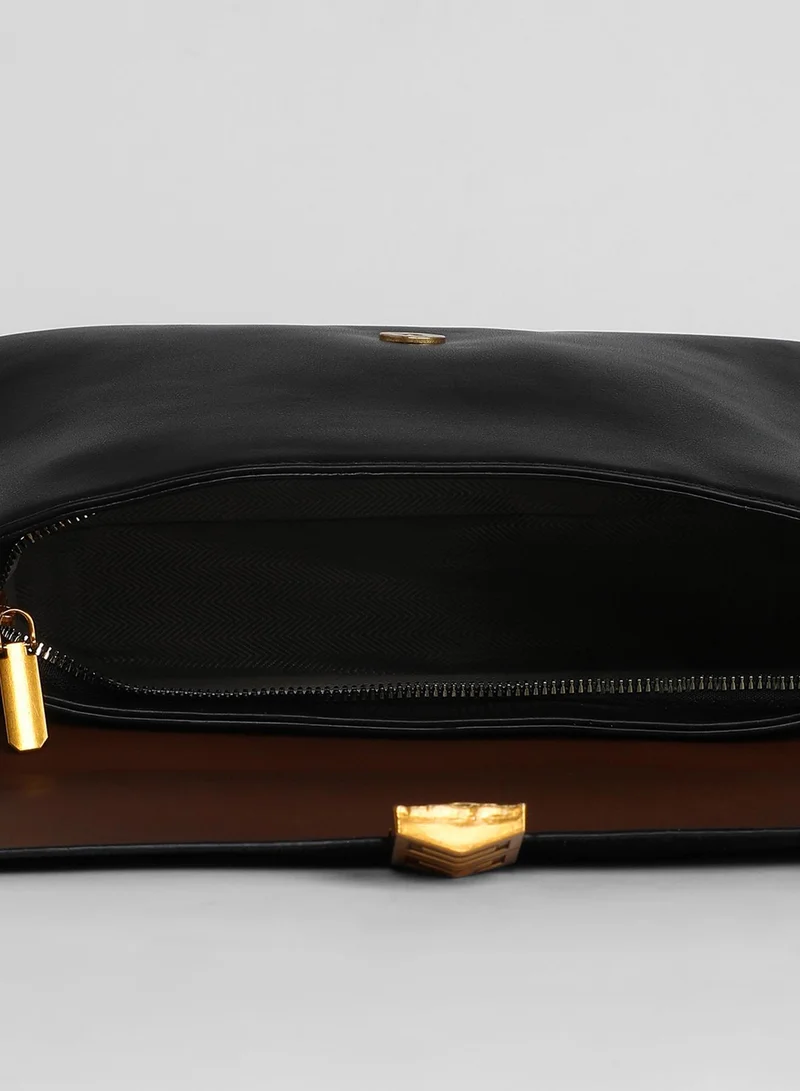 Haute Sauce Women's The Velvet Block Shoulder Bag - Midnight Black