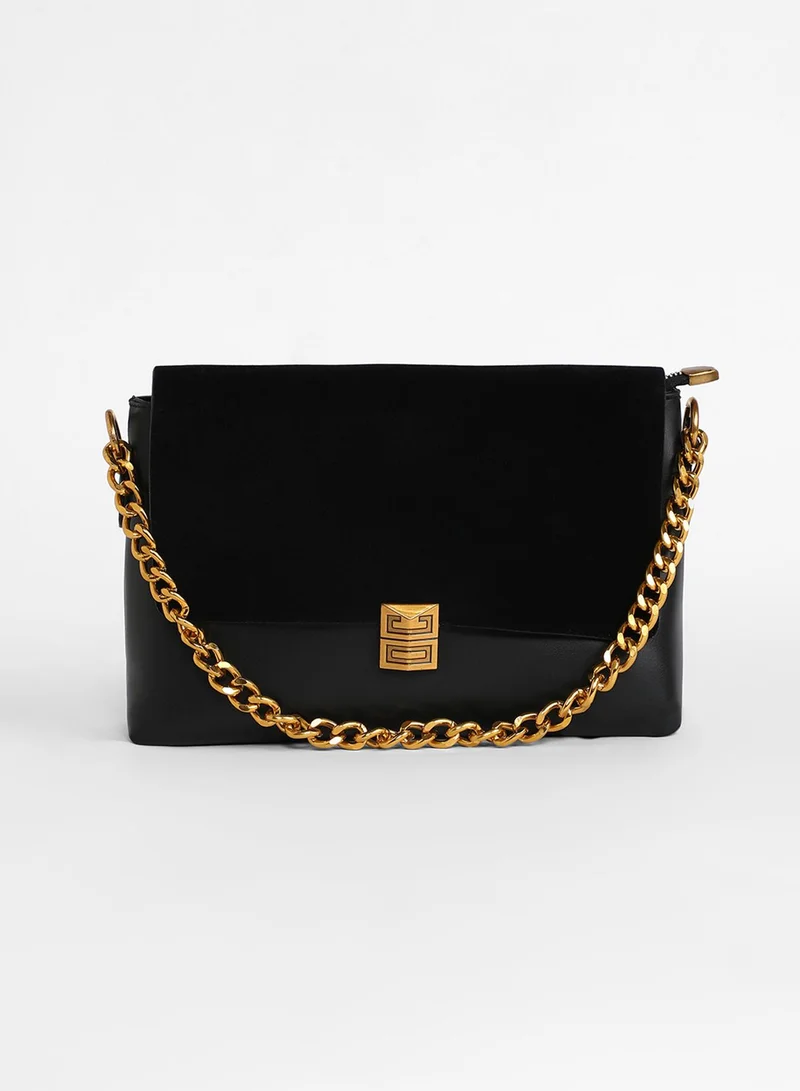 Haute Sauce Women's The Velvet Block Shoulder Bag - Midnight Black
