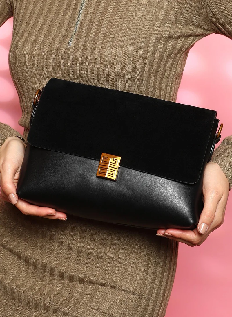Haute Sauce Women's The Velvet Block Shoulder Bag - Midnight Black