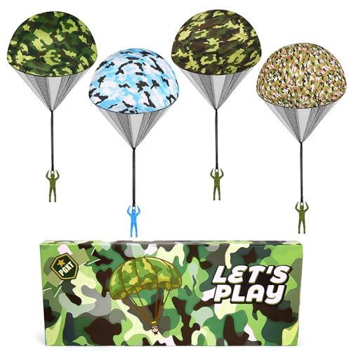 PGXT Parachute Toy for Kids Army Outdoor Toys Flying Parachute Men Inside Outside Toys for or 3 4 5 6 7 8 9 10 11 12 Year Old Easter Basket Stuffers for Kids Idea 2026 Unique Boys Party Favors - Image 1