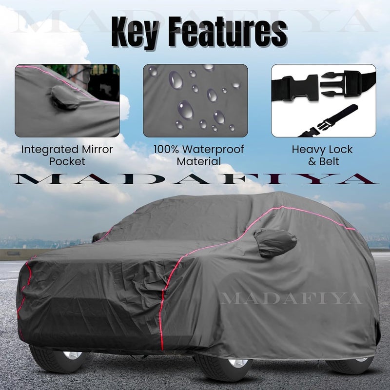MADAFIYA Heavy-Duty Car Cover for Compatible with Nissan Magnite (2019 to 2025 All Models) Deluxe Car Protection Cover – Waterproof & UV-Resistant All-Season Exterior Protection - Image 2
