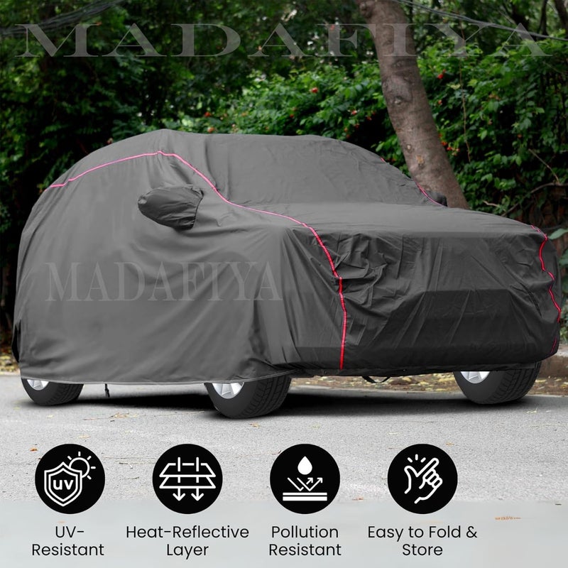 MADAFIYA Heavy-Duty Car Cover for Compatible with Nissan Magnite (2019 to 2025 All Models) Deluxe Car Protection Cover – Waterproof & UV-Resistant All-Season Exterior Protection - Image 4