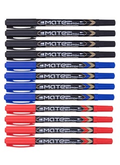 Deli 12-Piece Double Sided Twin Permanent Marker Multicolour  - Image 1