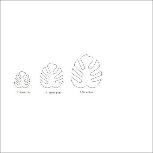 CHENRUI Set of 3 Monstera Leaf Polymer Clay Cutter Set Cookie Fondant Cutters - Image 4