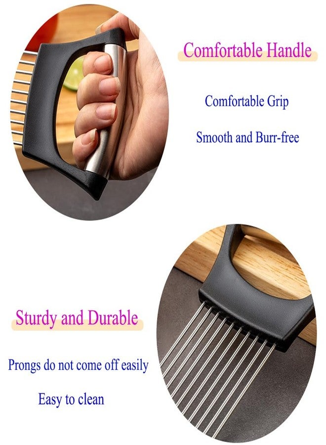 JILFR Onion Slicer Holder with Protective Cover, Lemon Slicer Holder Onion Cutter, Vegetable Cutter Kitchen Chopper Slicing Assistant Tool for Tomato Meat - Image 3