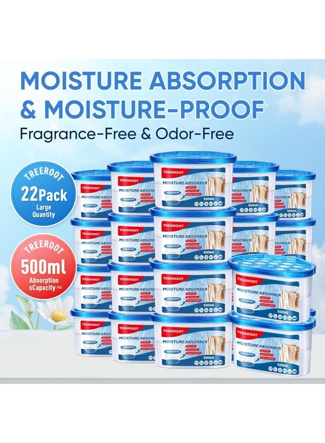 Treeroot 22Pack Moisture Absorbers, 10.5OZ Humidity Absorber Bucket, Moisture Absorbers for Closet, Dehumidifier Bucket for Wardrobes、 Kitchens and Bathrooms, Fragrance Free Humidity Absorber - Image 2