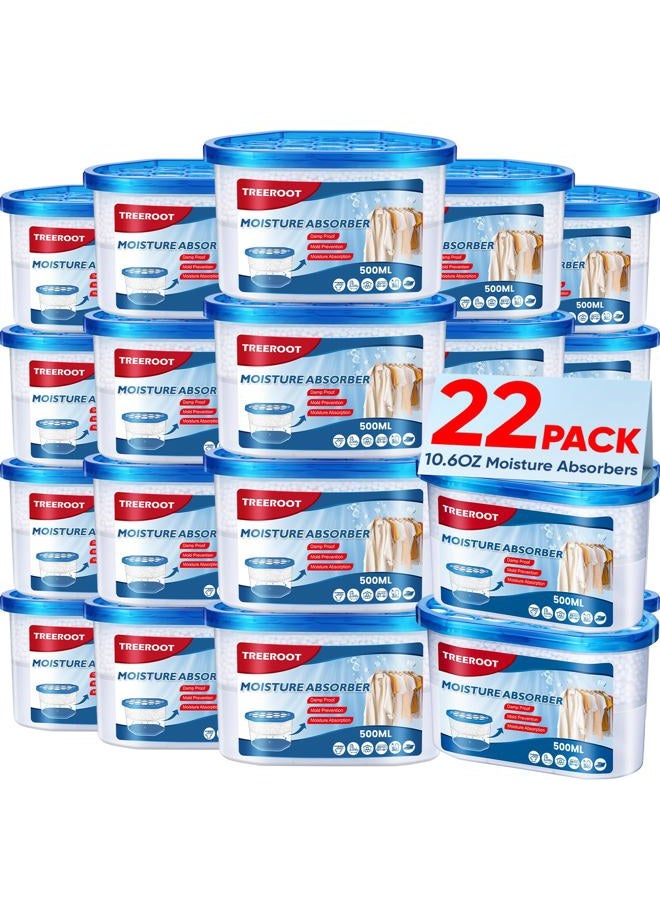 Treeroot 22Pack Moisture Absorbers, 10.5OZ Humidity Absorber Bucket, Moisture Absorbers for Closet, Dehumidifier Bucket for Wardrobes、 Kitchens and Bathrooms, Fragrance Free Humidity Absorber - Image 1