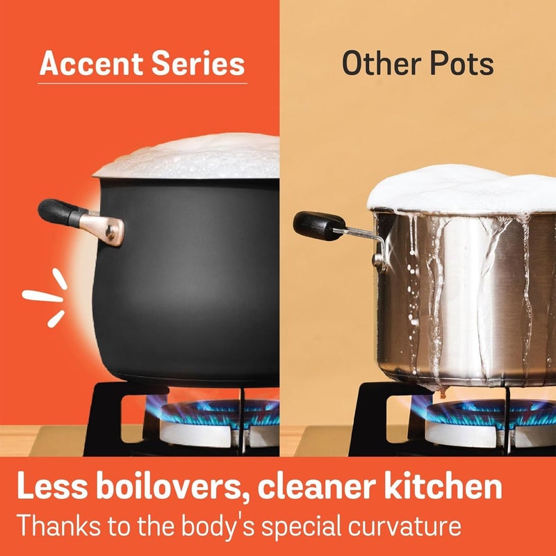 MEYER Meyer Accent Series Stainless Steel Dutch OvenCookingServing Casserole Pan With Ergonomic Grip Silicone HandlesGasInduction Compatible65 LitersPolished  - Image 3