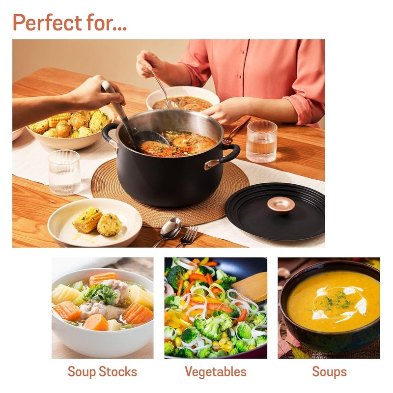 MEYER Meyer Accent Series Stainless Steel Dutch OvenCookingServing Casserole Pan With Ergonomic Grip Silicone HandlesGasInduction Compatible65 LitersPolished  - Image 2