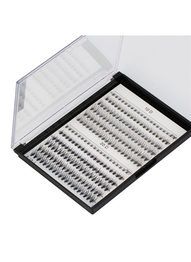 Bodermincer 240pcs C Curl 10D/20D Cluster Eyelashes Mixed, 0.07mm /0.10 mm Mixed,8/9/10/11/12mm,10/11/12/13/14mm,12/13/14/15/16mm/14/15/16/17/18mm/16/17/18/19/20mm and Under Eyelashes Mixed Profession 