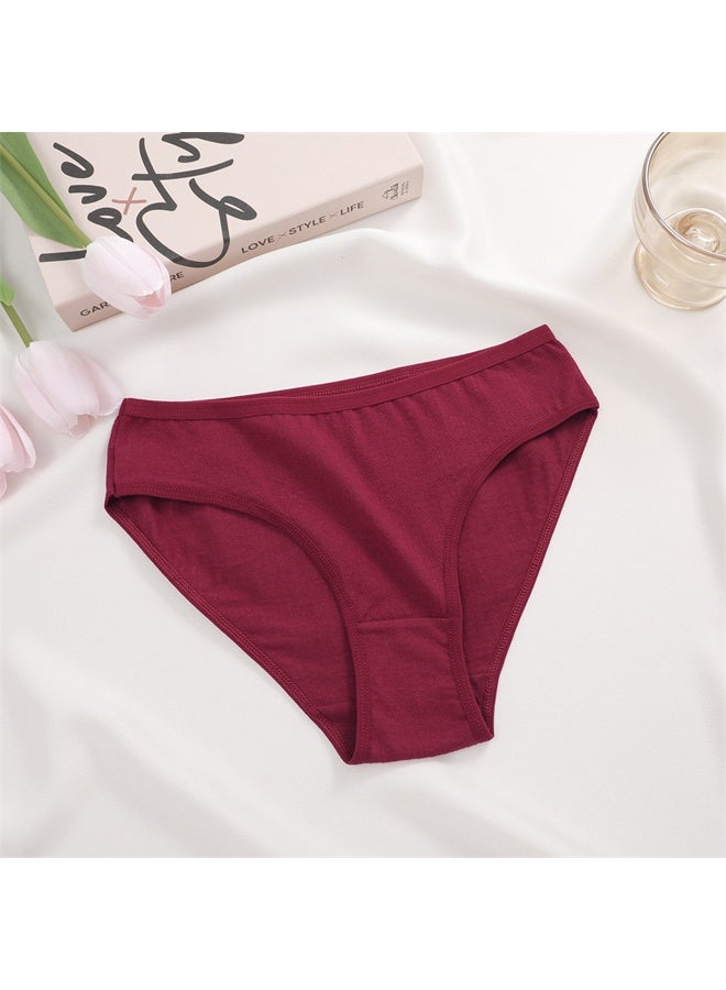 Zeemey 6-Piece Cotton Bikini Breathable Panties Low Waist Fashionable Ladies Panties