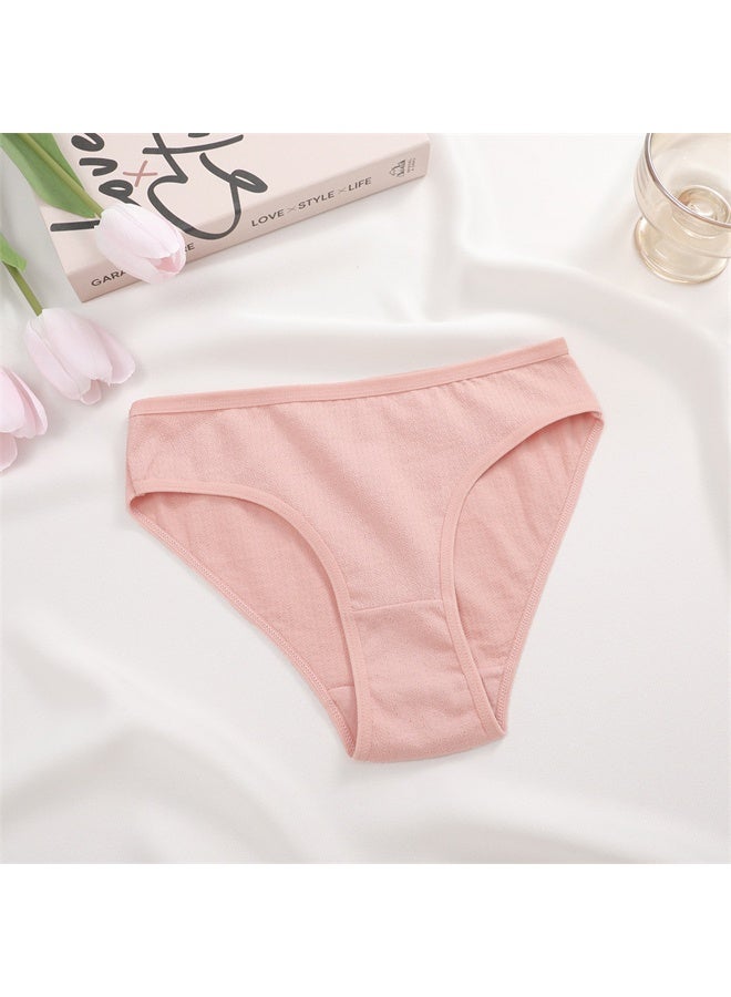 Zeemey 6-Piece Cotton Bikini Breathable Panties Low Waist Fashionable Ladies Panties