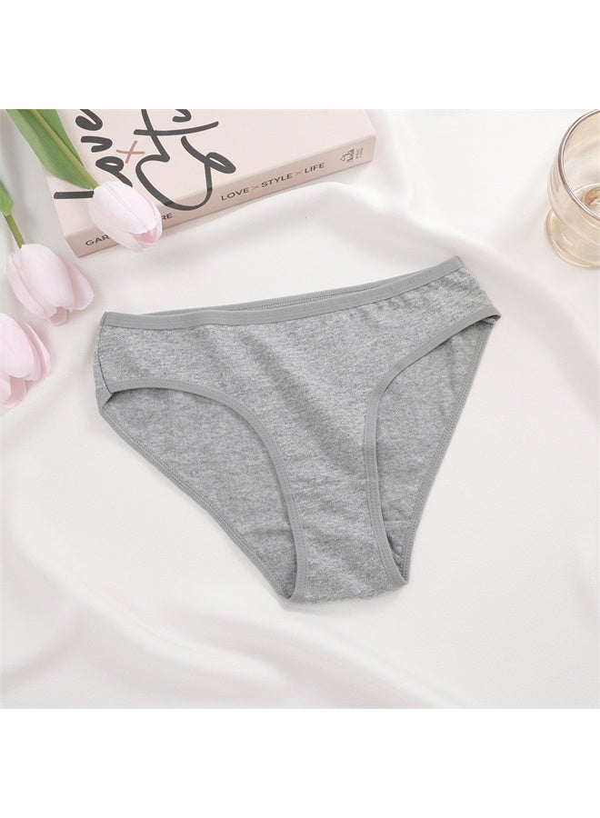 Zeemey 6-Piece Cotton Bikini Breathable Panties Low Waist Fashionable Ladies Panties