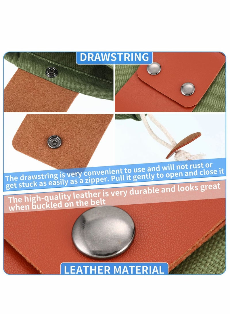 Generic Craft Canvas Bag, 4 Pcs Collapsible Foraging Pouch, Garden Vegetable Storage Pouch Fruit Picking Leather Belt Bag for Outdoor Camping Hiking Hunting Travel Beach-Combing - Image 4