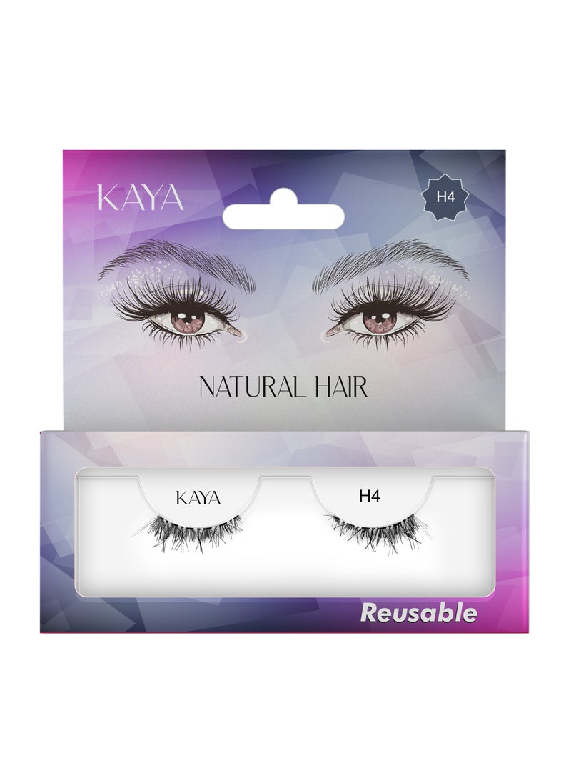 kaya - Soft Natural Eyelashes With 3D Effect, Lightweight And Reusable Up To 8 Times, Perfect For Daily Wear And Special Occasions For Long-Lasting Beauty H4 - Image 1