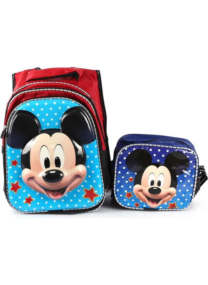 Masho Trend Primary School Mickey Mouse School Bag Blue Nutrition Water Bottle School Bag Mickey Mouse Bag