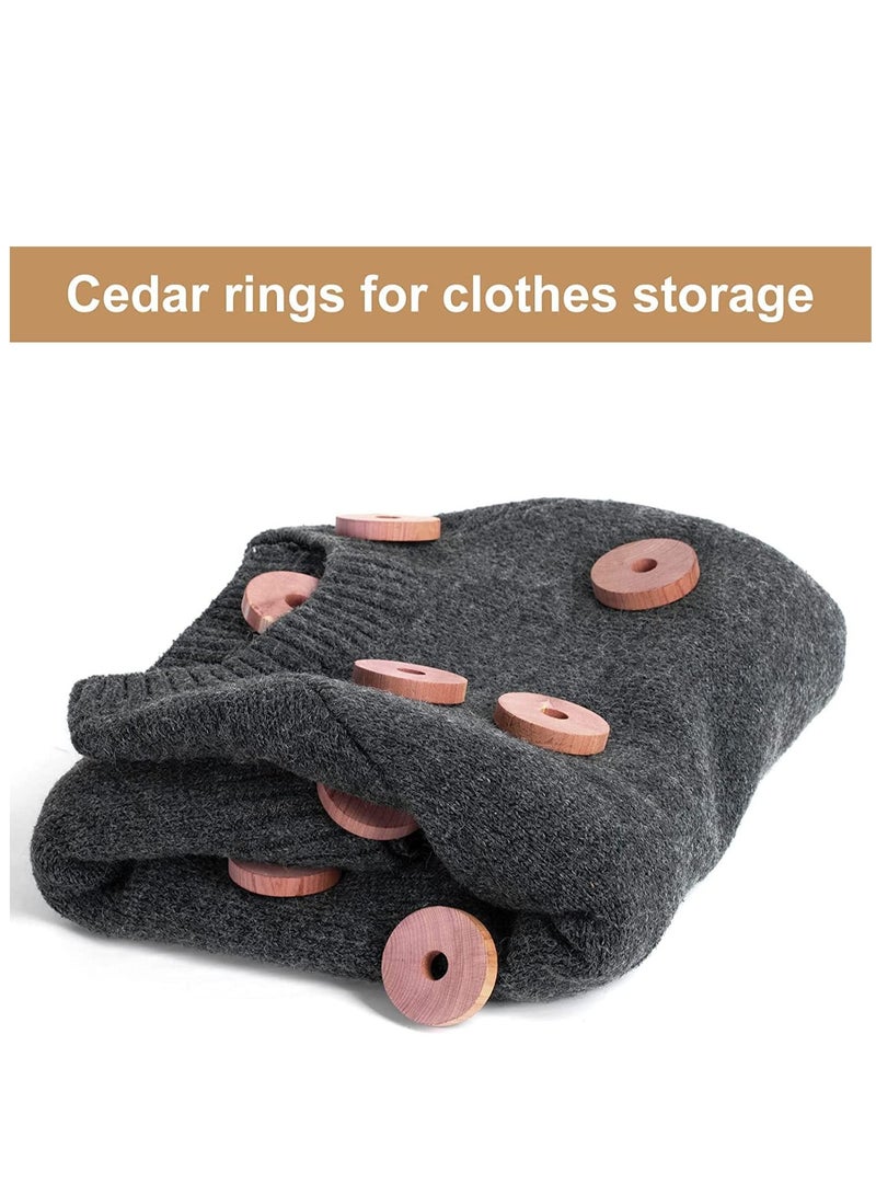 Y&D Cedar Rings for Hangers Blocks Clothes Storage 100% Natural Aromatic Wood Closets and Drawers Accessories Freshener 24-Pack  - Image 2