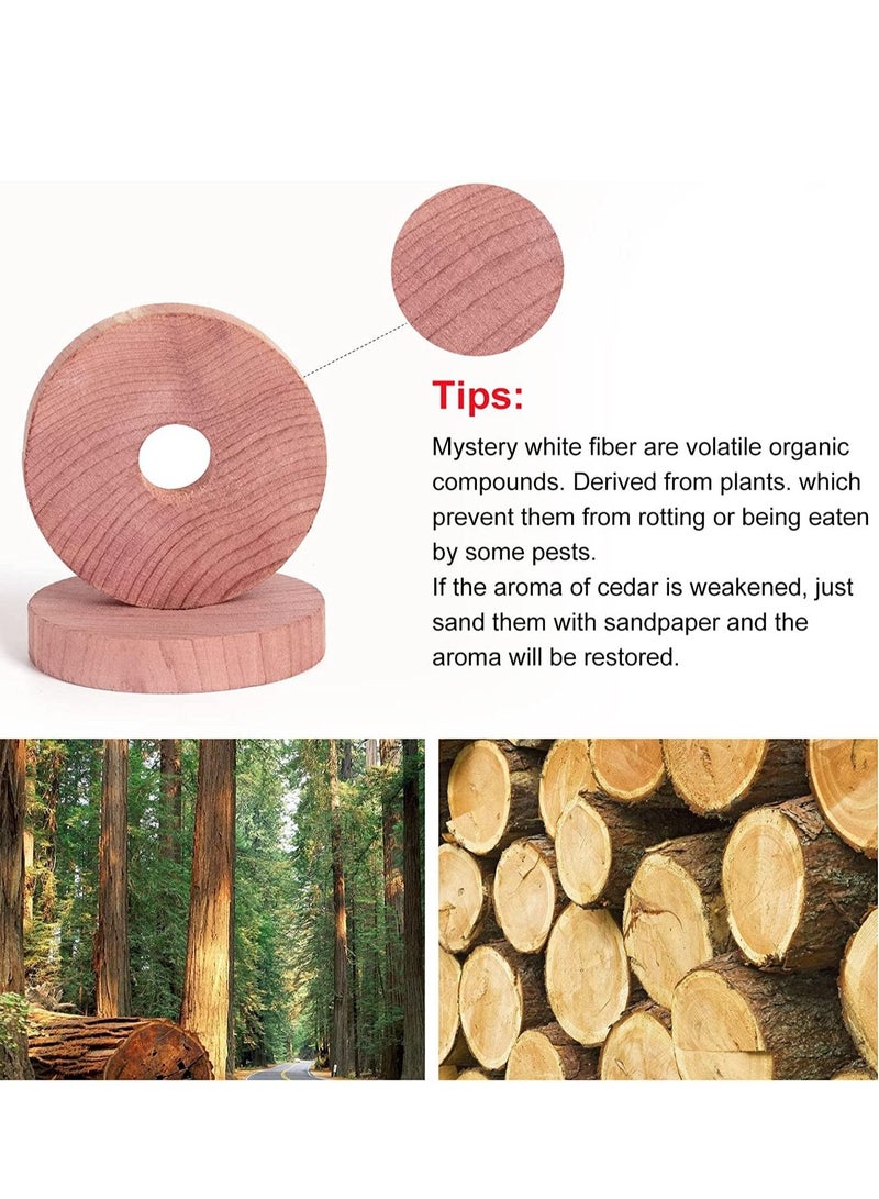 Y&D Cedar Rings for Hangers Blocks Clothes Storage 100% Natural Aromatic Wood Closets and Drawers Accessories Freshener 24-Pack  - Image 4