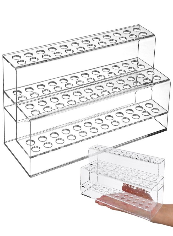 Yardwe Acrylic Pen Holder Storage Box with 48 Slots Clear Pencil Organizer for Desk Office Art Supplies Compact Desktop Display Stand for School and Workspace - Image 1